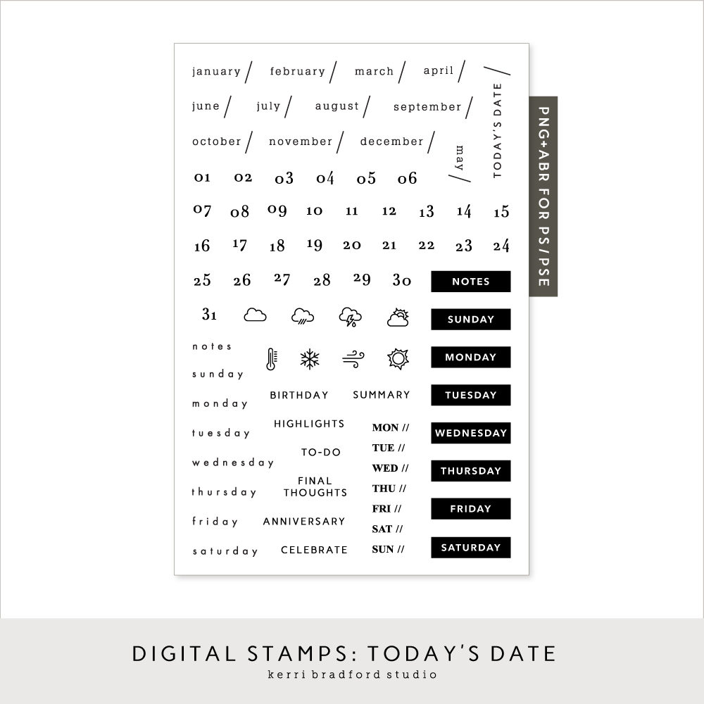 Digital Stamps: Today's Date